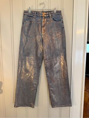 Metallic womens KUT brand denim Jeans wide leg Sienna size 8